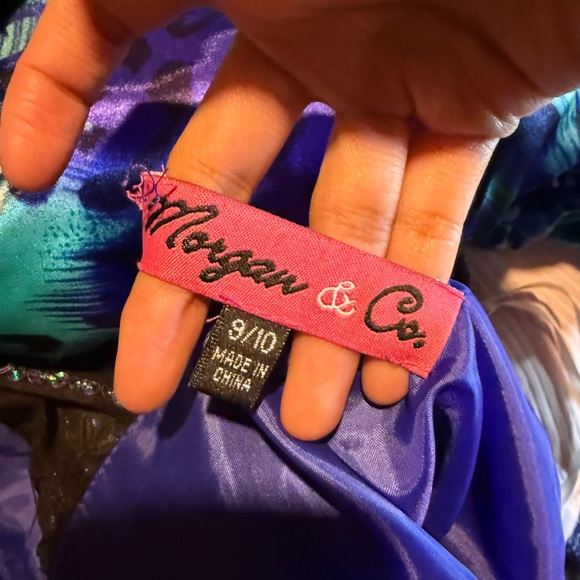 Morgan & Co. Blue and Green Patterned Dress - Picture 5 of 5